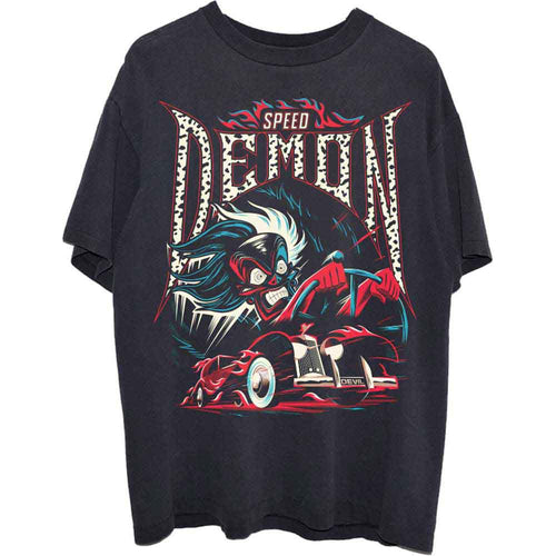 101 Dalmatians Unisex T-Shirt: Cruella Speed Demon (Black)