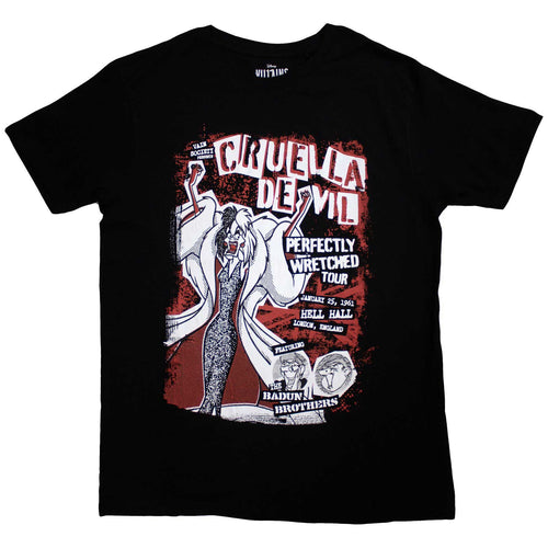 101 Dalmatians Unisex T-Shirt: Cruella Tour (Black)