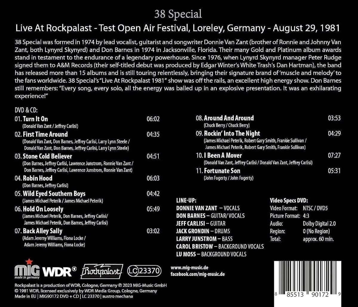 38 Special – Live at Rockpalast 1981 — back cover