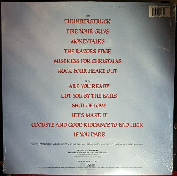 AC/DC – The Razors Edge — back cover
