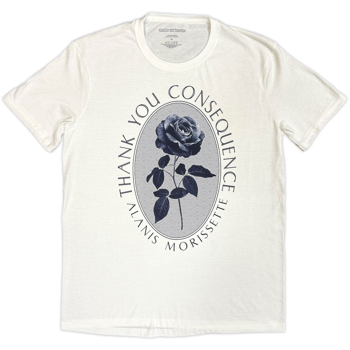 Alanis Morissette Unisex T-Shirt: Rose (White)