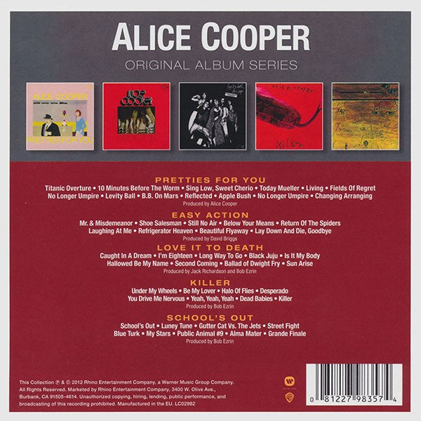 Alice Cooper – Original Album Series — back cover