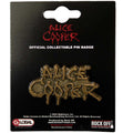 Alice Cooper Pin Badge: Dripping Logo Gold