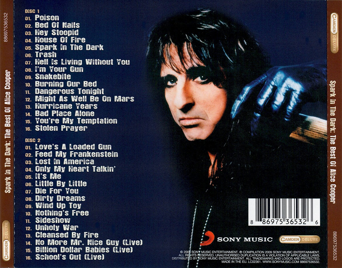 Alice Cooper – Spark in the Dark: The Best of Alice Cooper — back cover