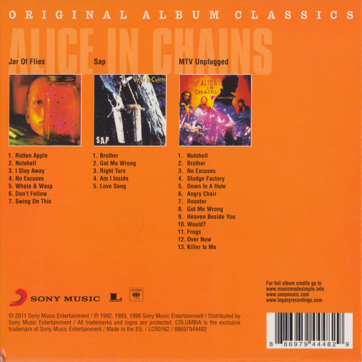 Alice in Chains – Original Album Classics — back cover