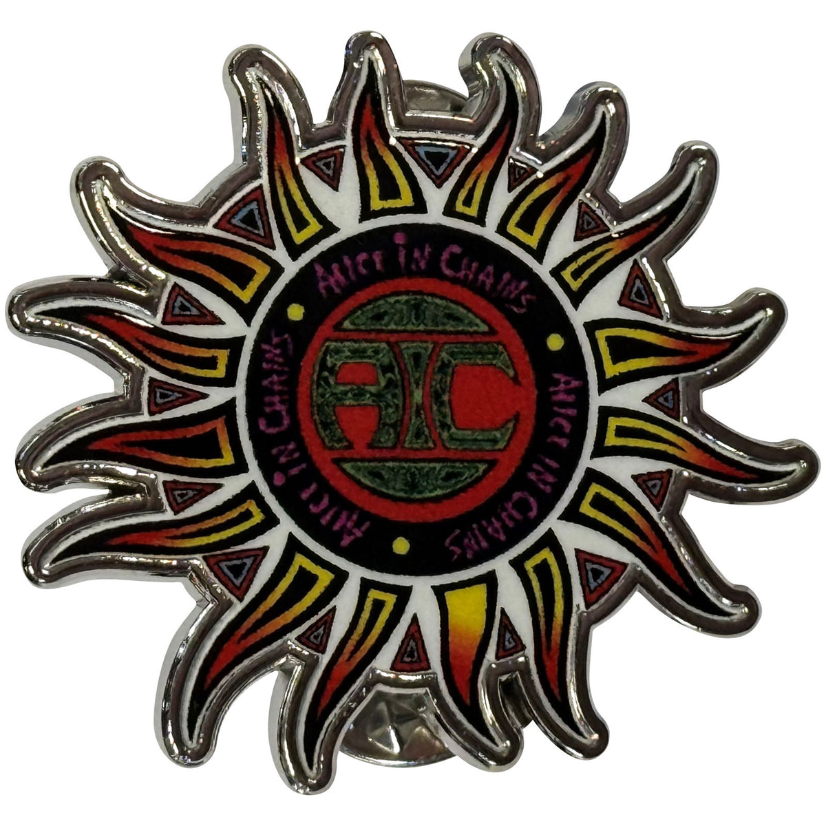 Alice In Chains Pin Badge: Sun Logo
