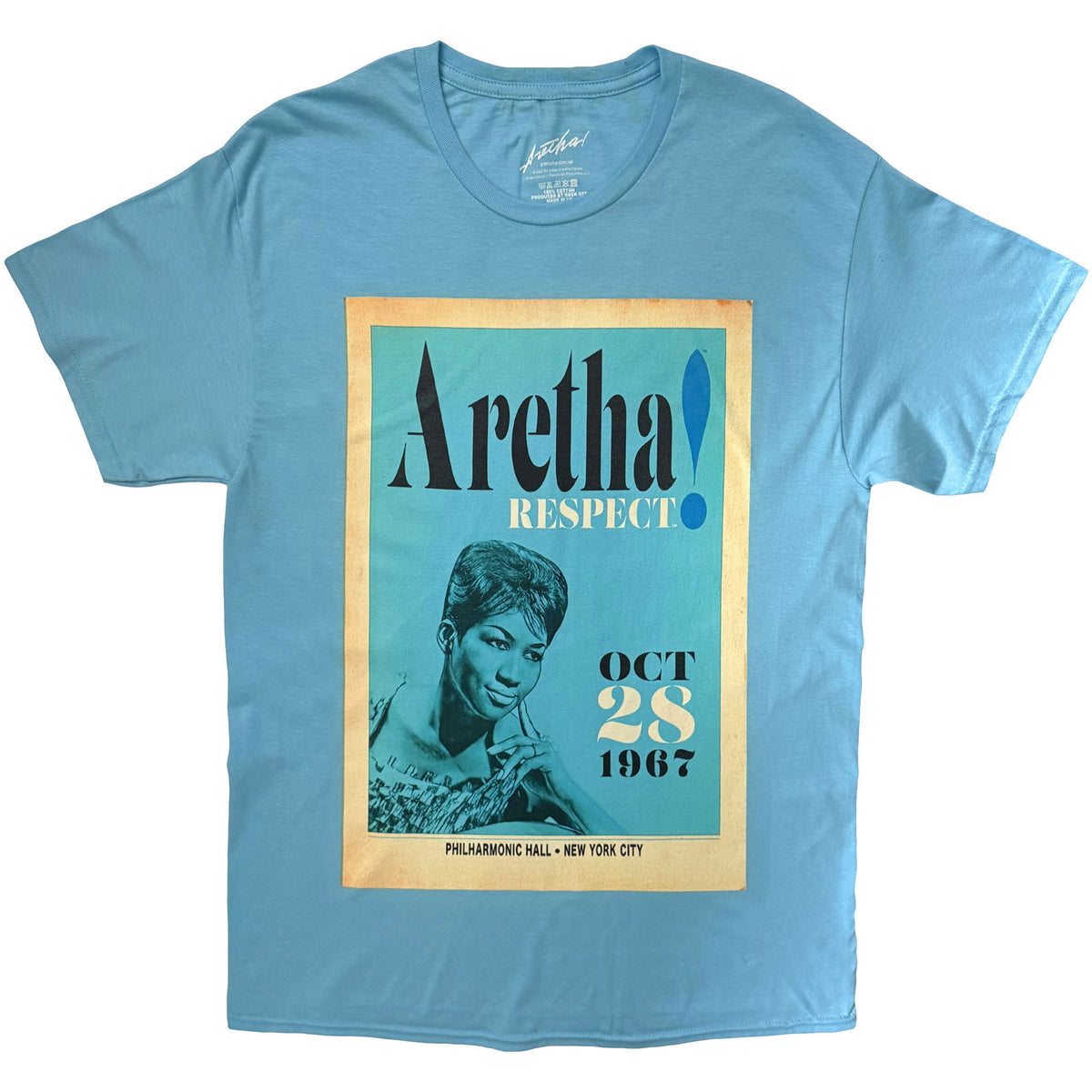 Aretha Franklin Unisex T-Shirt: Respect (Blue)