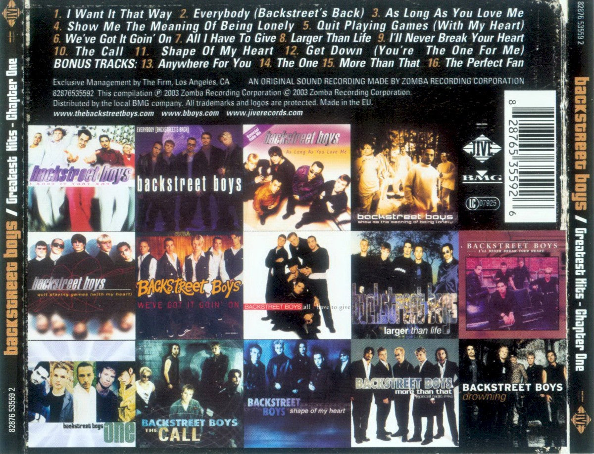 Backstreet Boys – Greatest Hits – Chapter One — back cover