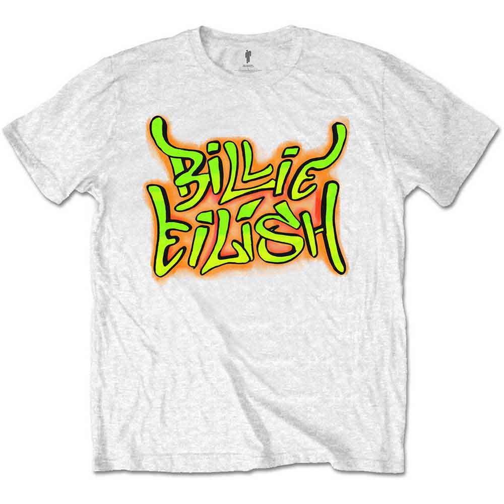 Billie Eilish Kids T-Shirt: Graffiti (White)