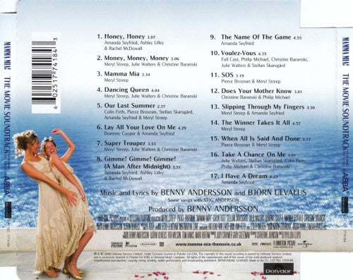 Björn Ulvaeus – Mamma Mia! The Movie Soundtrack: Featuring the Songs of ABBA — back cover