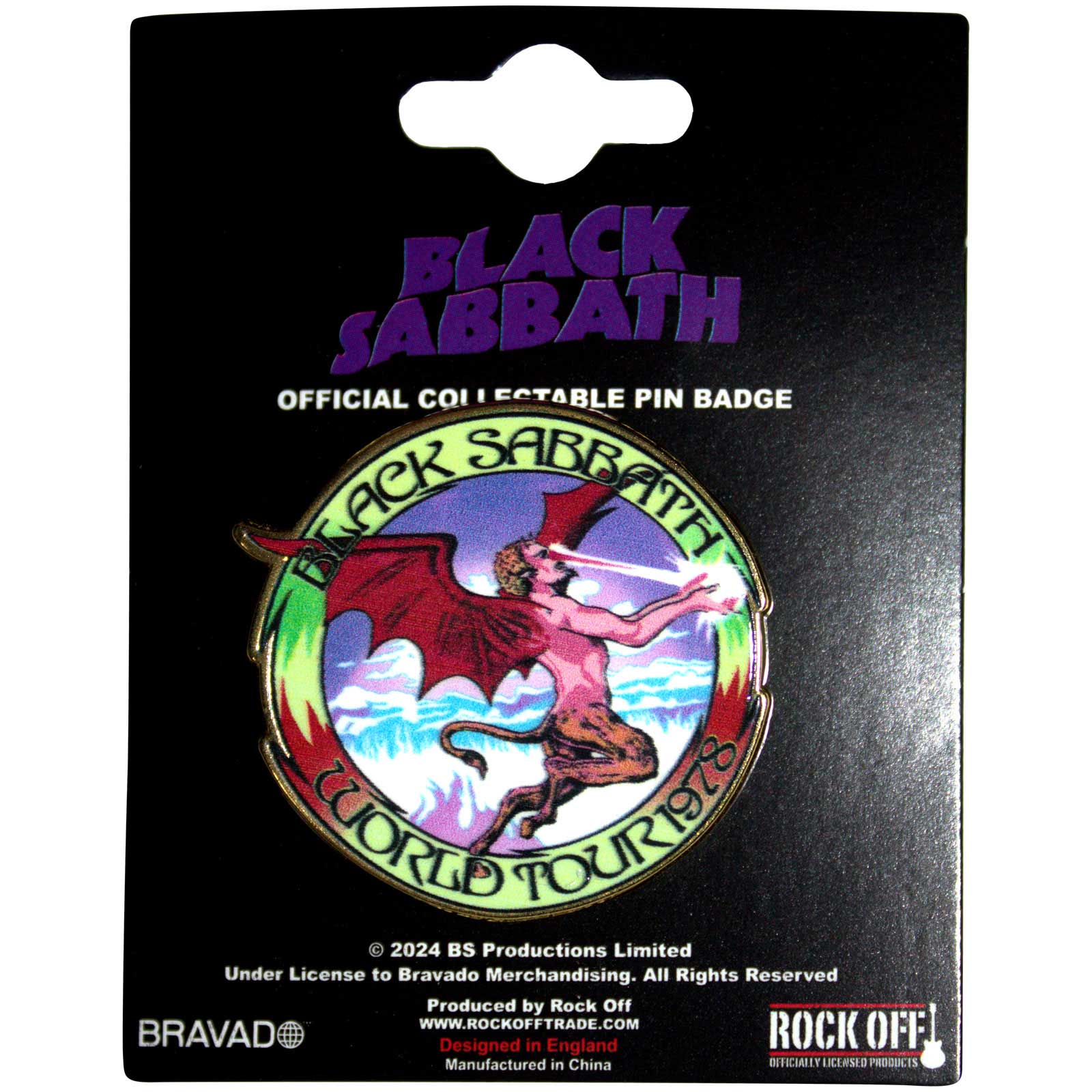 Black Sabbath Pin Badge: World Tour 1978