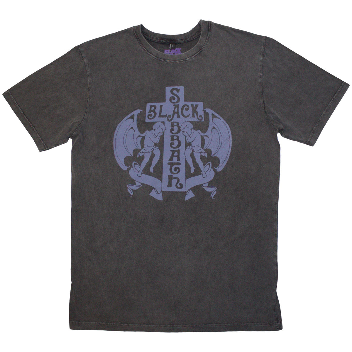 Black Sabbath Unisex Stone Wash T-Shirt: Angels (Charcoal Grey)