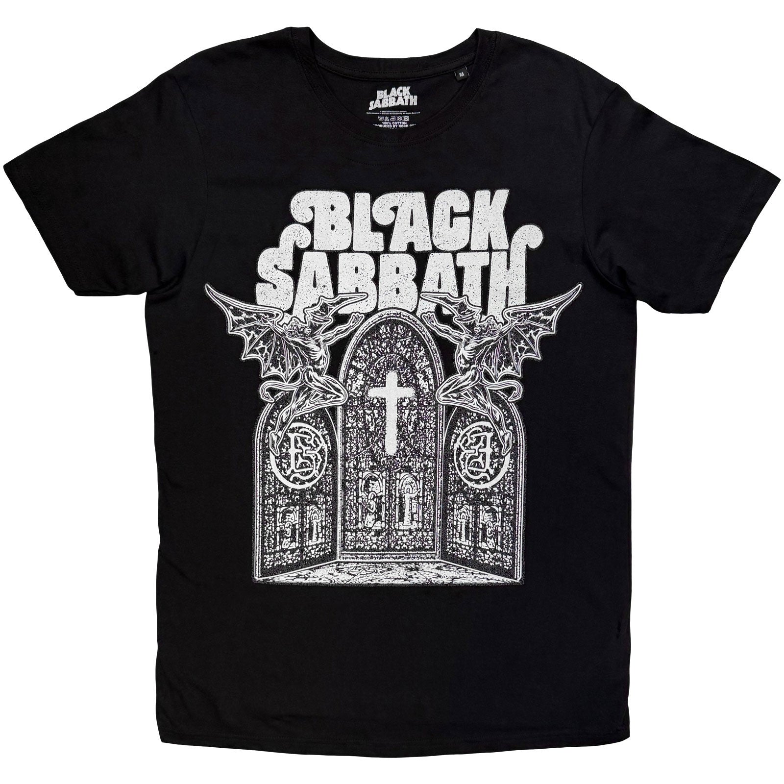Black Sabbath Unisex T-Shirt: Church Windows (Black)