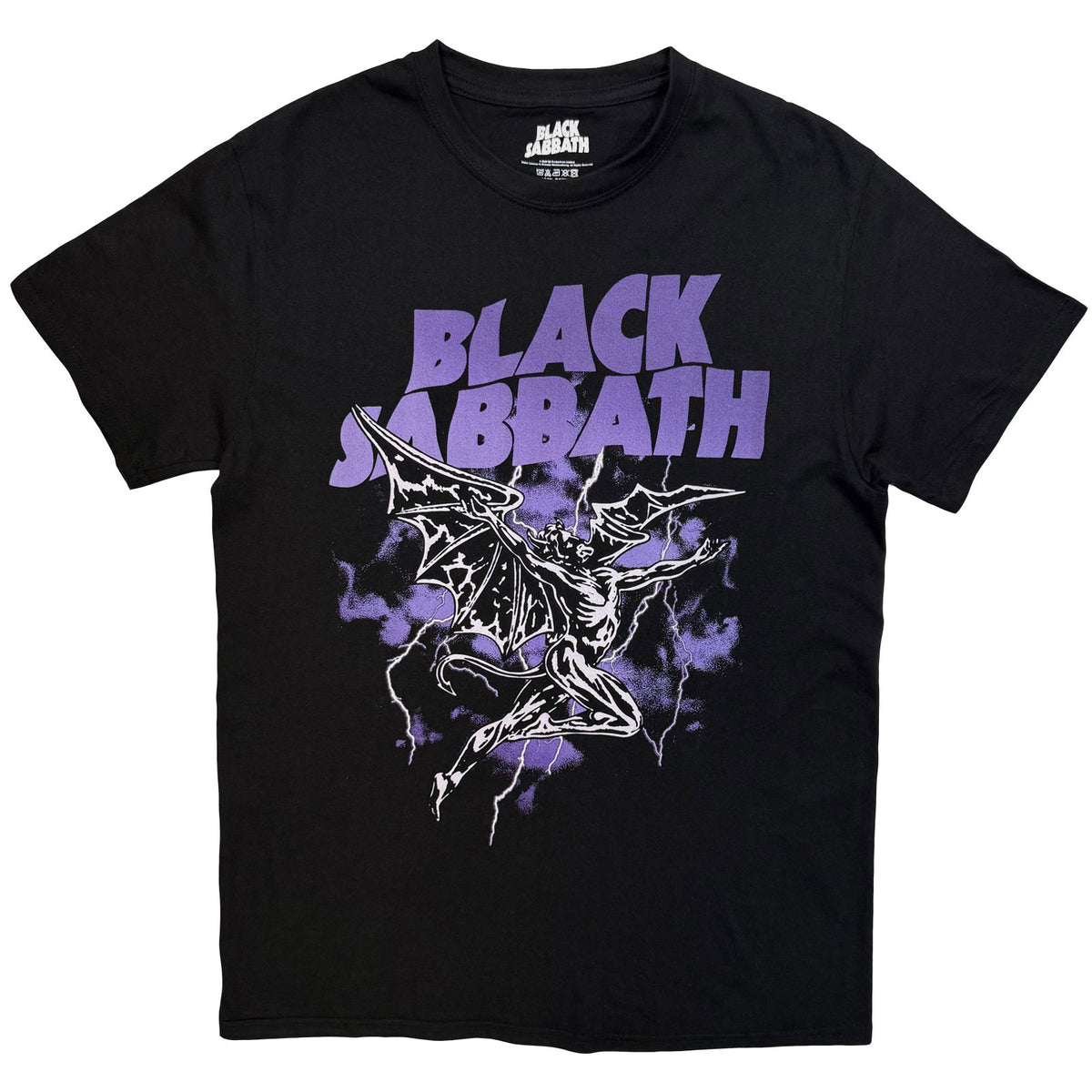 Black Sabbath Unisex T-Shirt: Henry  Lightning Purple (Black)