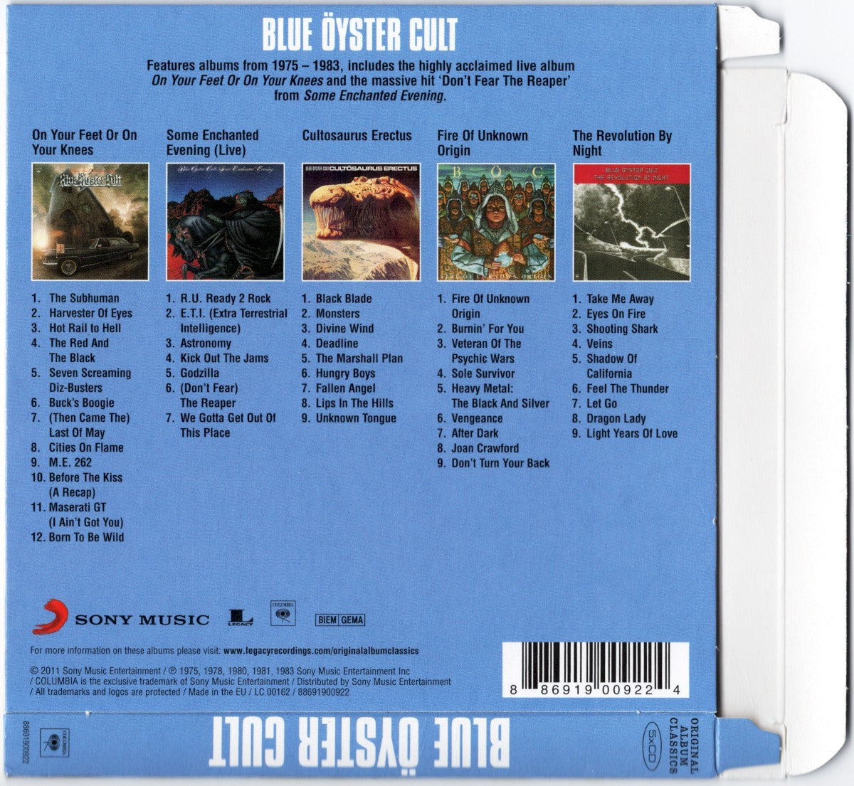 Blue Öyster Cult – Original Album Classics — back cover