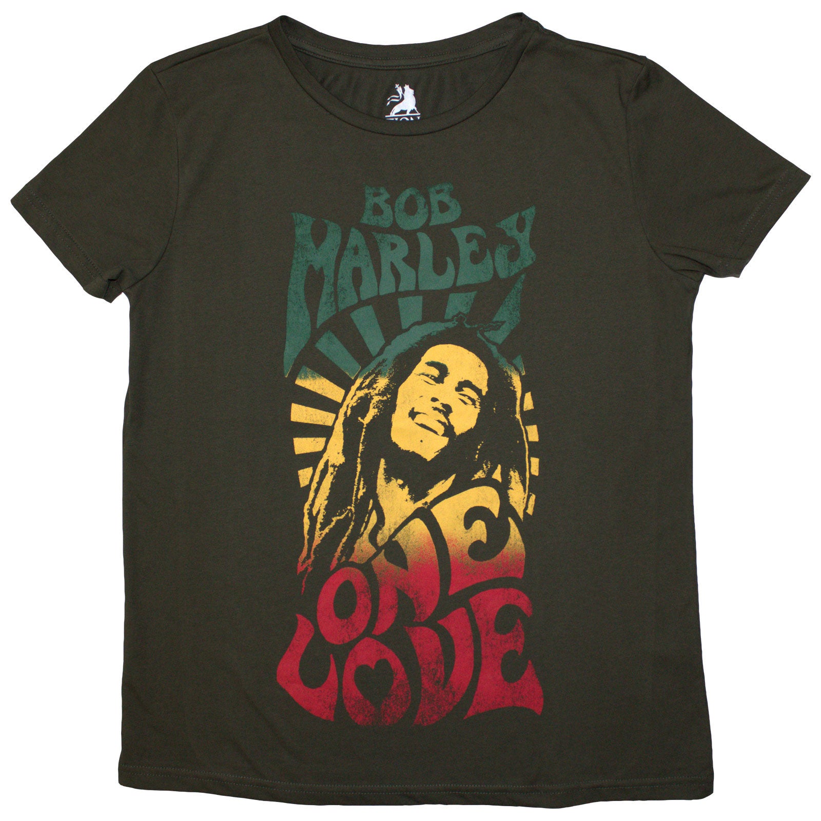 Bob Marley Unisex Stone Wash T-Shirt: One Love Gradient (Green)