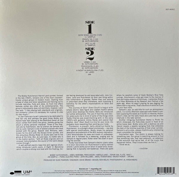 Bobby Hutcherson – San Francisco — back cover