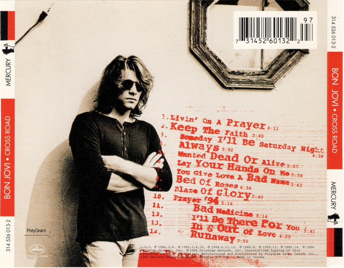 Bon Jovi – Cross Road: The Best of Bon Jovi — back cover