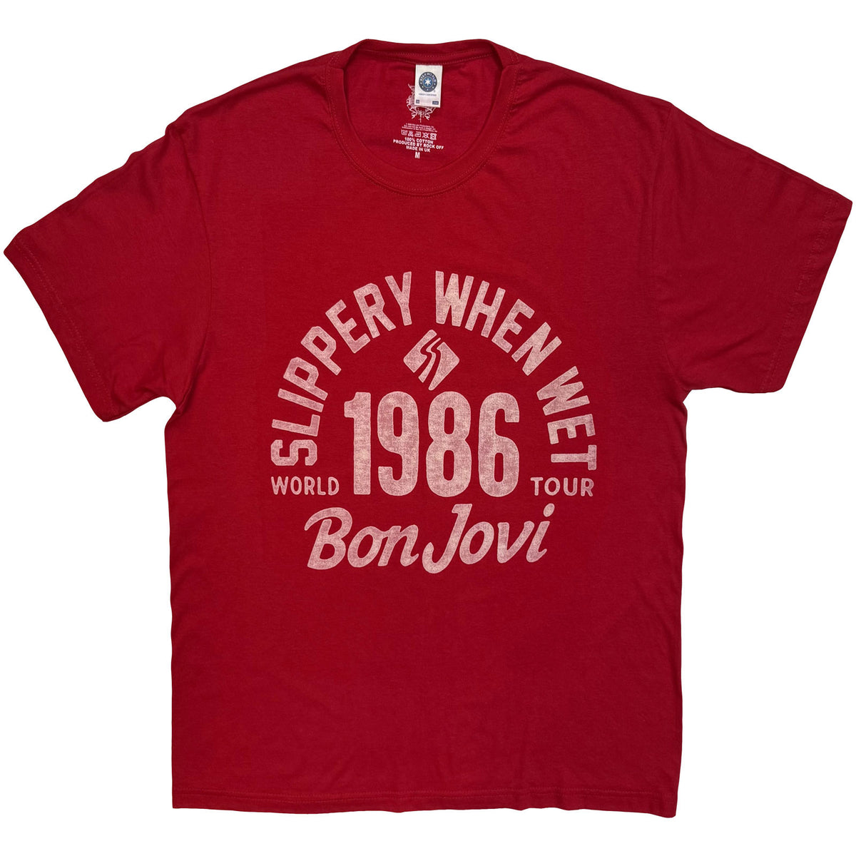 Bon Jovi Unisex T-Shirt: 1986 World Tour (Red)