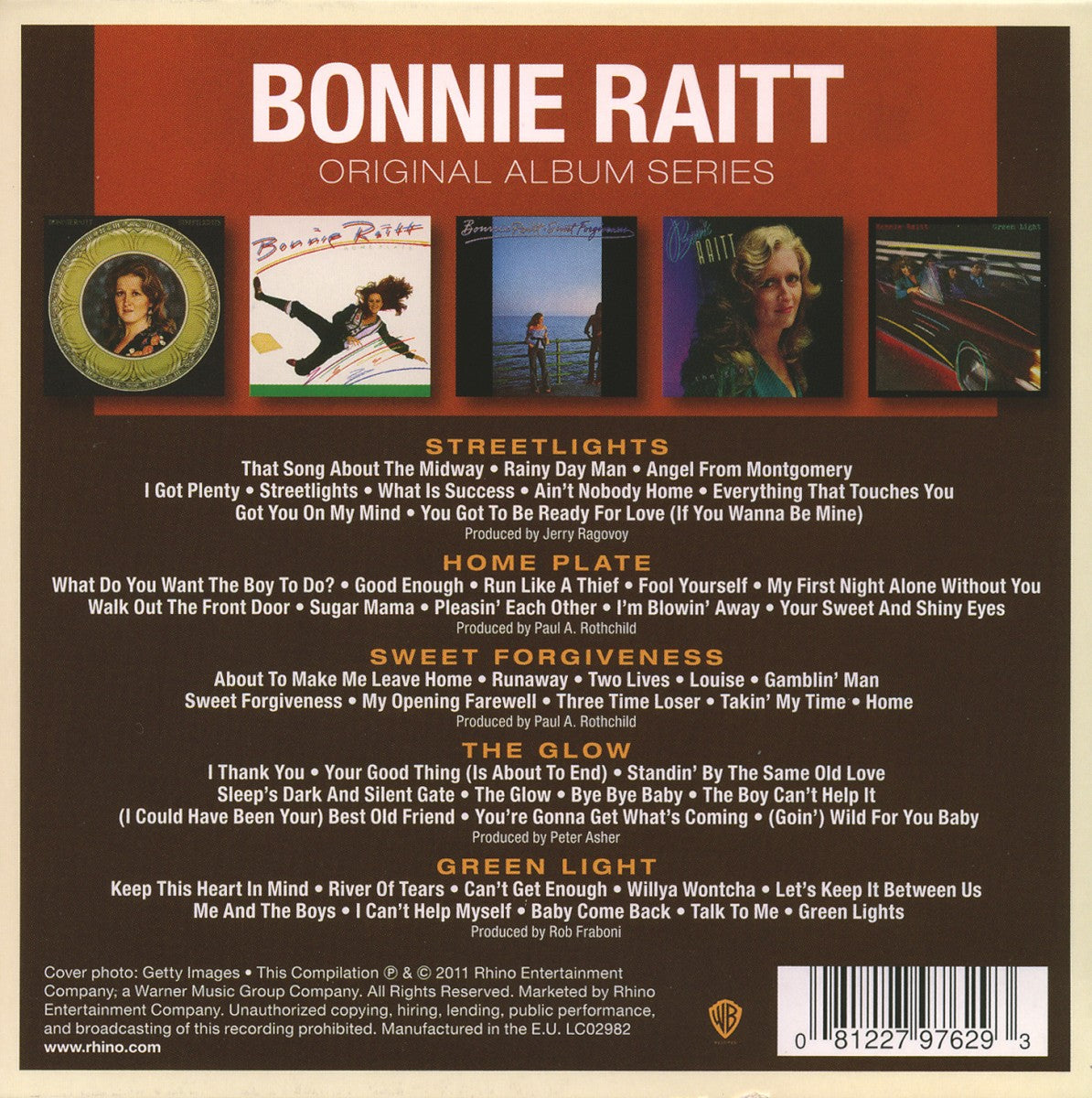 Bonnie Raitt – Original Album Series — back cover