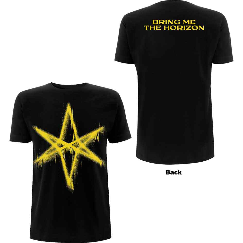Bring Me The Horizon Unisex T-Shirt: Spray Hex (Black) (Back Print)