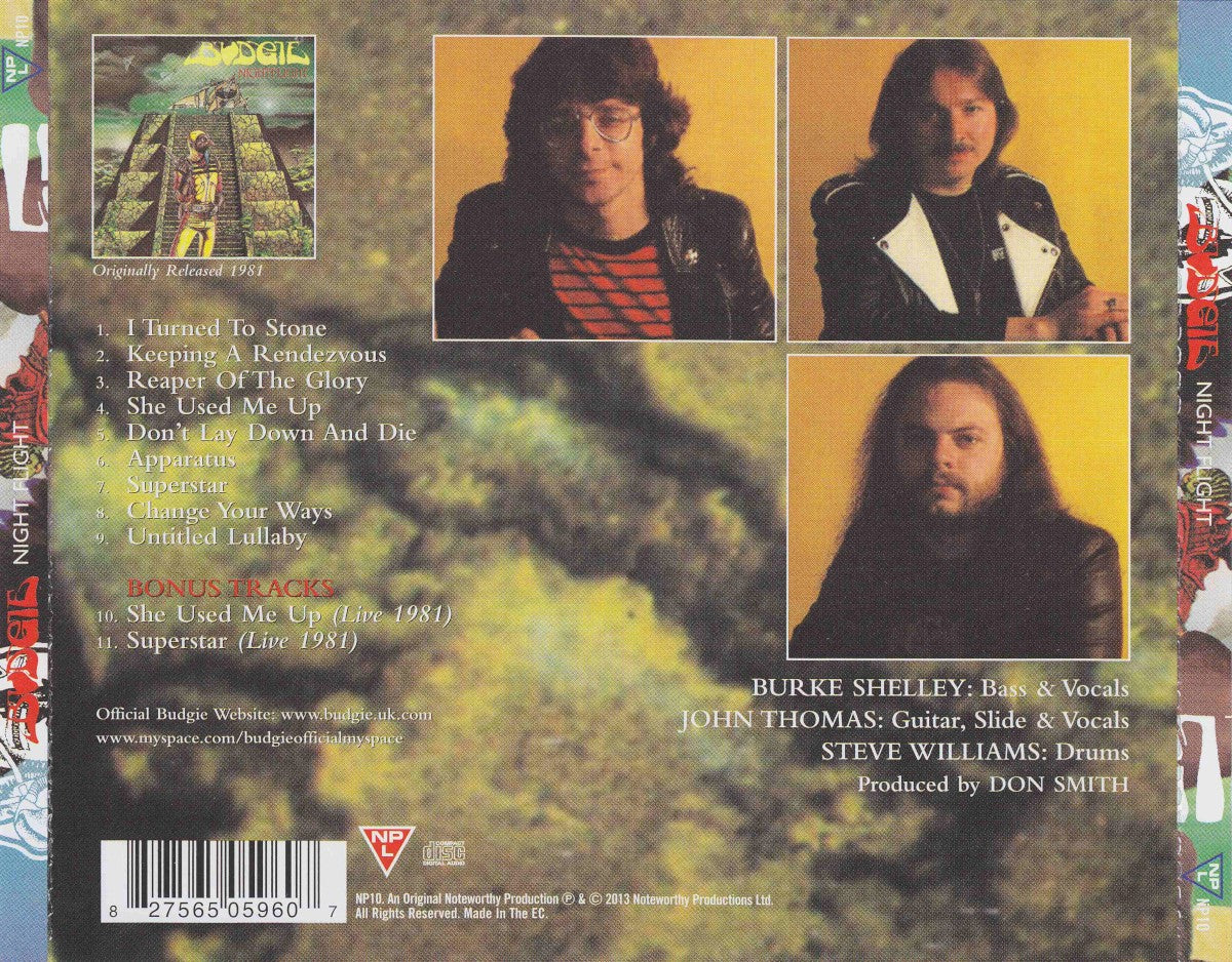 Budgie – Nightflight — back cover