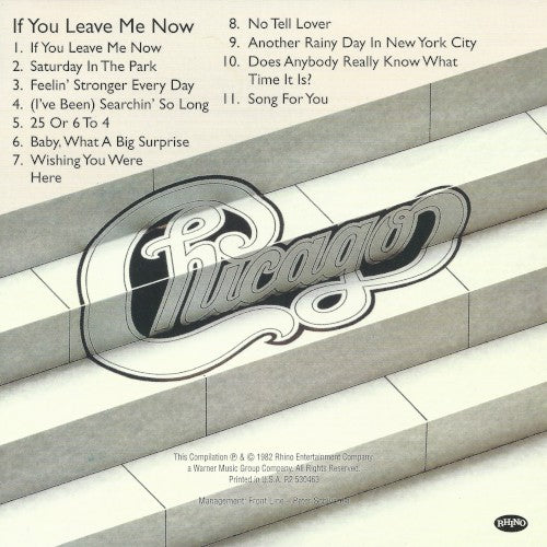 Chicago – If You Leave Me Now — back cover