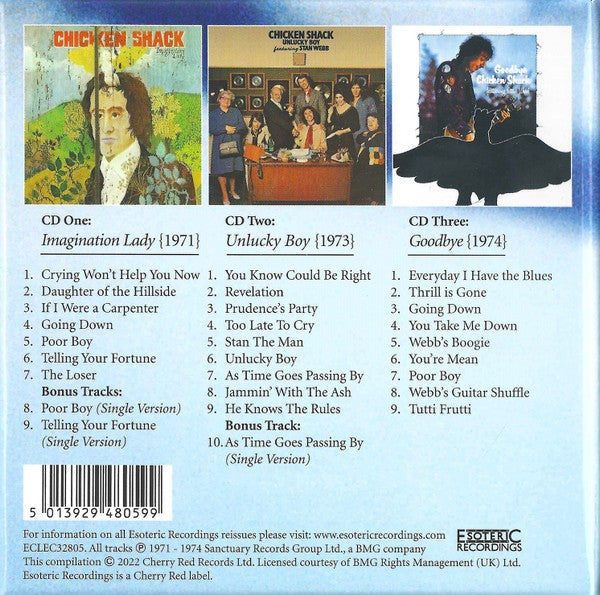 Chicken Shack – Crying Won't Help You Now - The Deram Years 1971-1974 — back cover