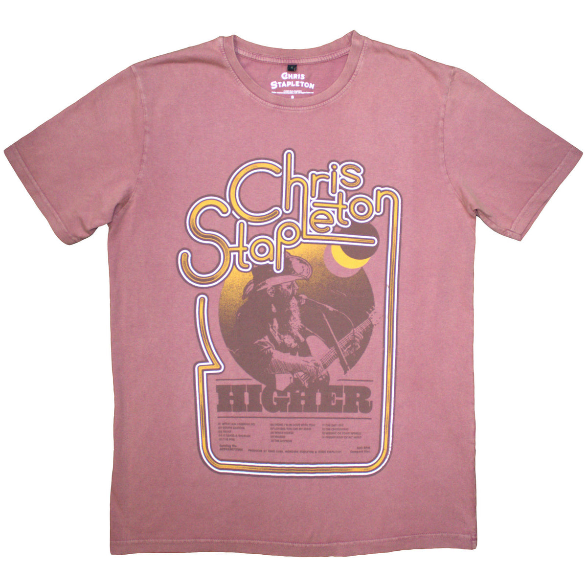 Chris Stapleton Unisex Stone Wash T-Shirt: Higher (Kashmir Red)