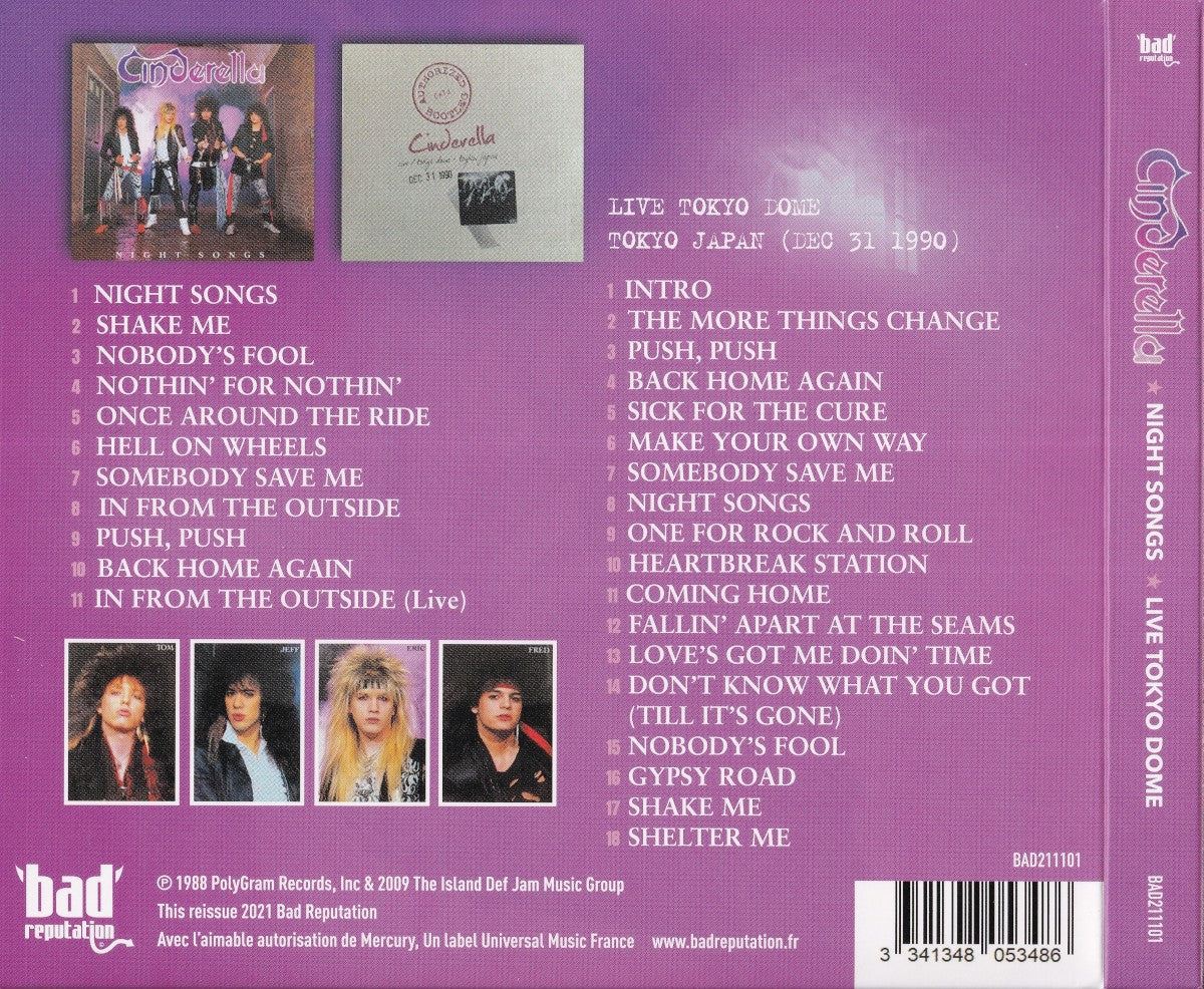 Cinderella – Night Songs — back cover