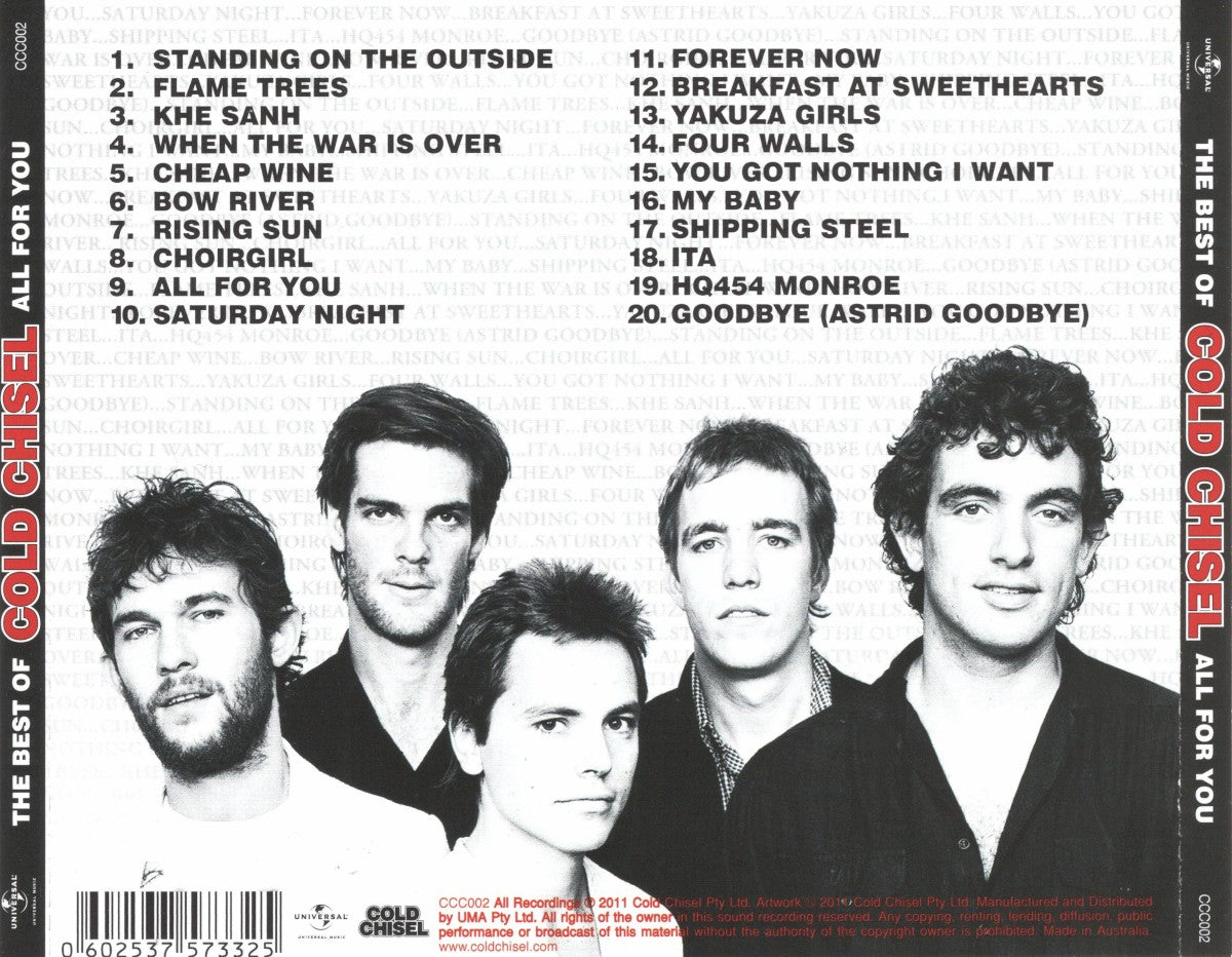 Cold Chisel – The Best of Cold Chisel: All for You — back cover