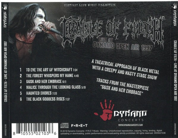 Cradle of Filth – Live at Dynamo Open Air 1997 — back cover