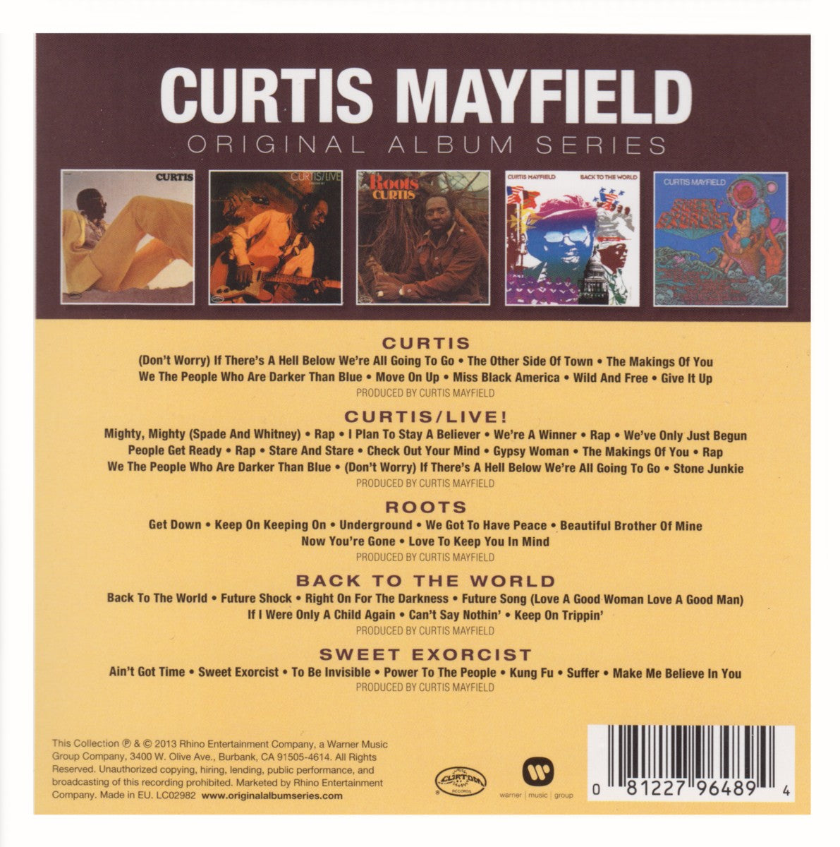 Curtis Mayfield – Original Album Series — back cover
