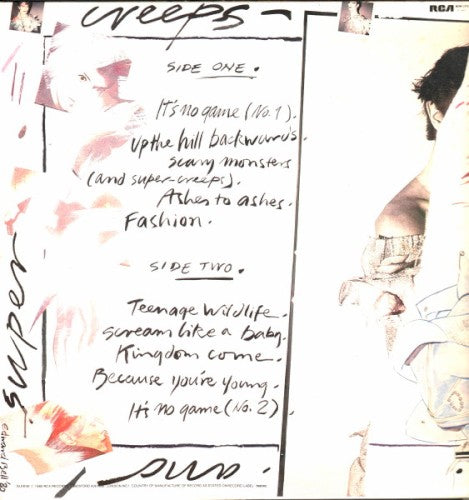 David Bowie – Scary Monsters… and Super Creeps — back cover