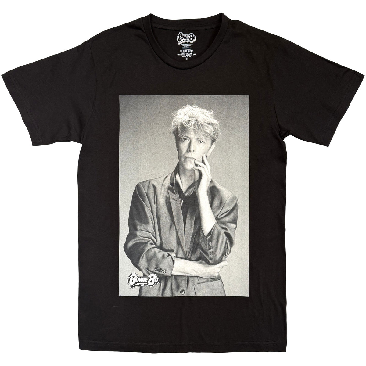 David Bowie Unisex T-Shirt: B&W Portrait (Black)