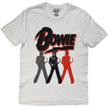 David Bowie Unisex T-Shirt: Bowie Trio (White)