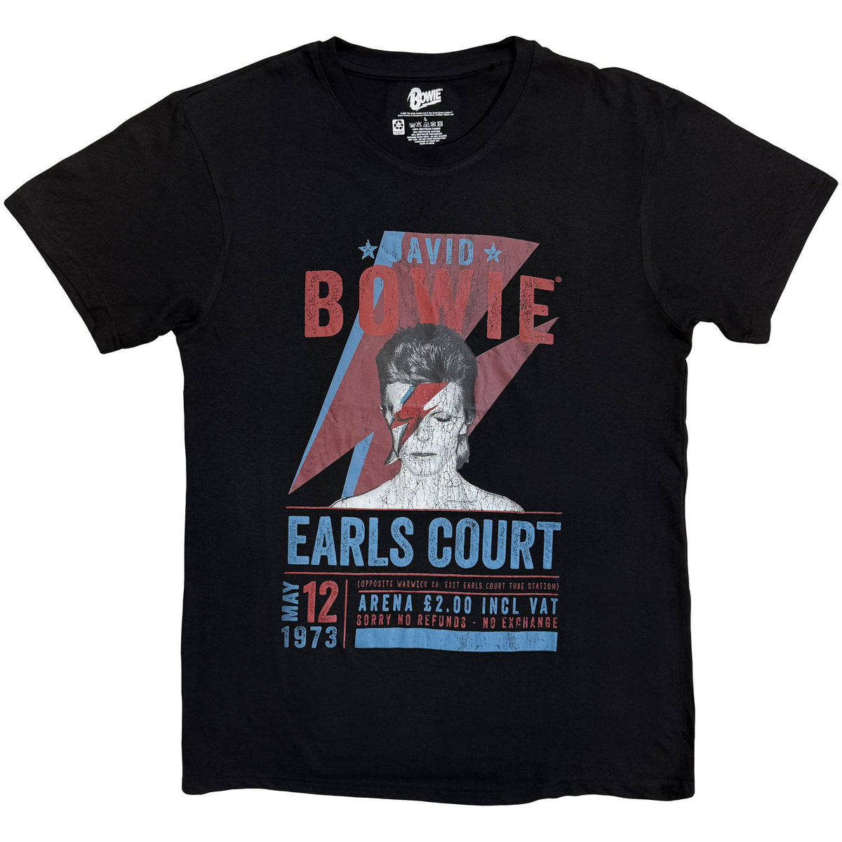 David Bowie Unisex T-Shirt: Earls Court '73 (Black)