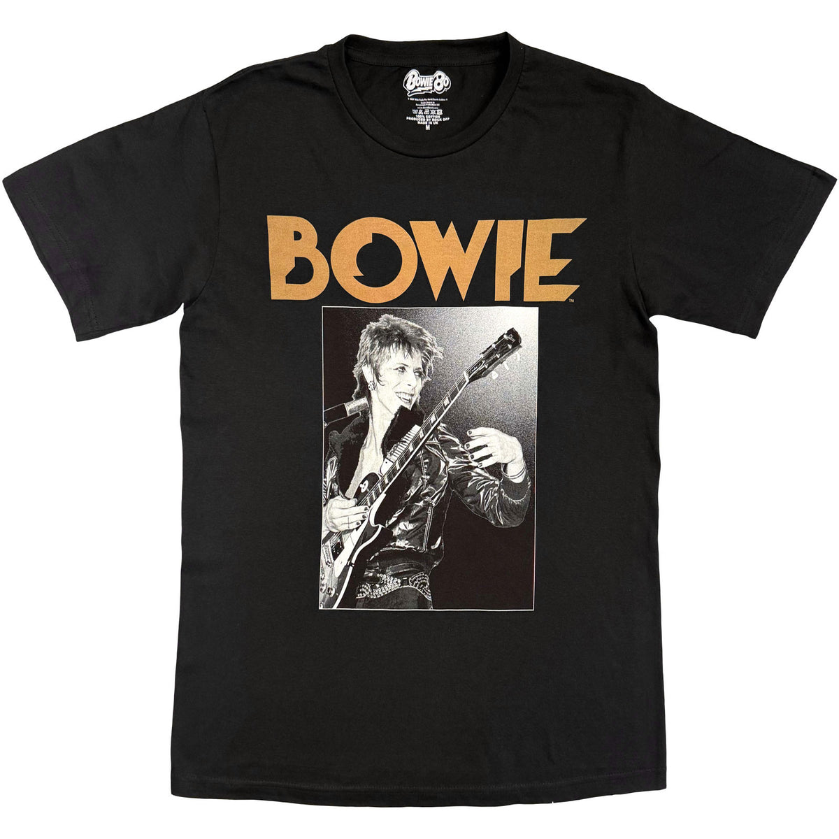 David Bowie Unisex T-Shirt: Guitar Glam Rock (Black)