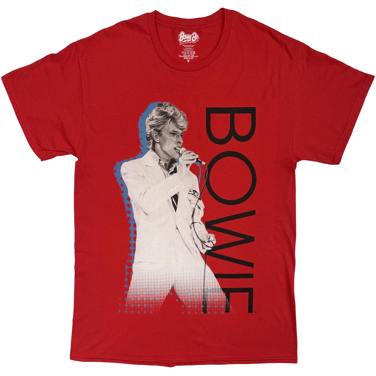 David Bowie Unisex T-Shirt: Retro Portrait (Red)