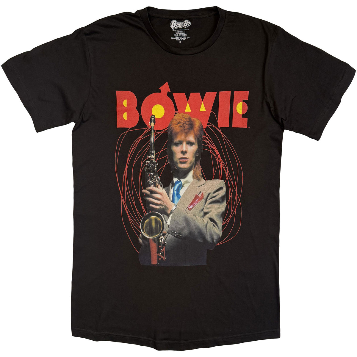 David Bowie Unisex T-Shirt: Saxophone (Black)