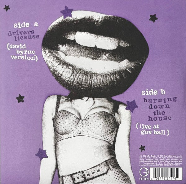 David Byrne – drivers license / burning down the house — back cover