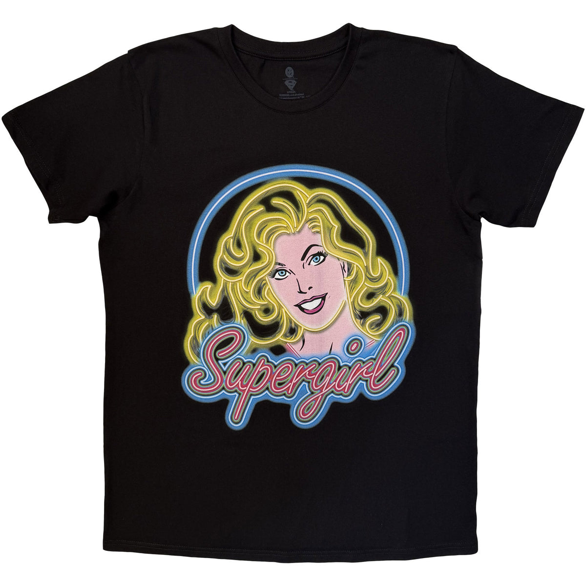 DC Comics Unisex T-Shirt: Supergirl Neon (Black)