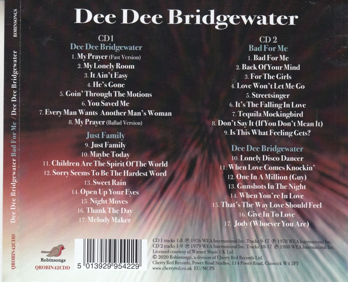 Dee Dee Bridgewater – Dee Dee Bridgewater / Just Family / Bad for Me / Dee Dee Bridgewater — back cover