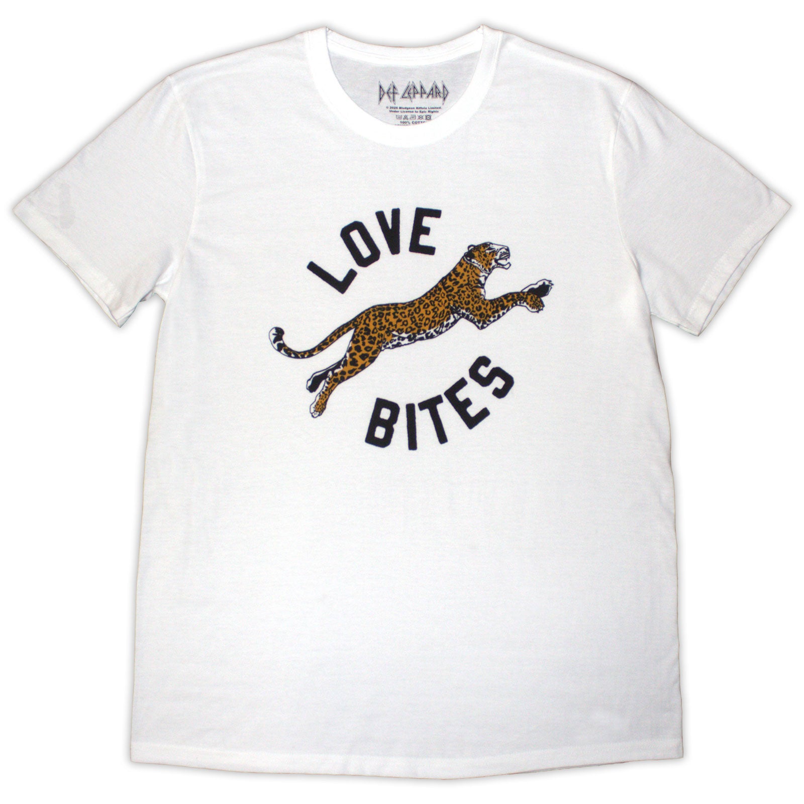 Def Leppard Unisex T-Shirt: Love Bites Leap (White)