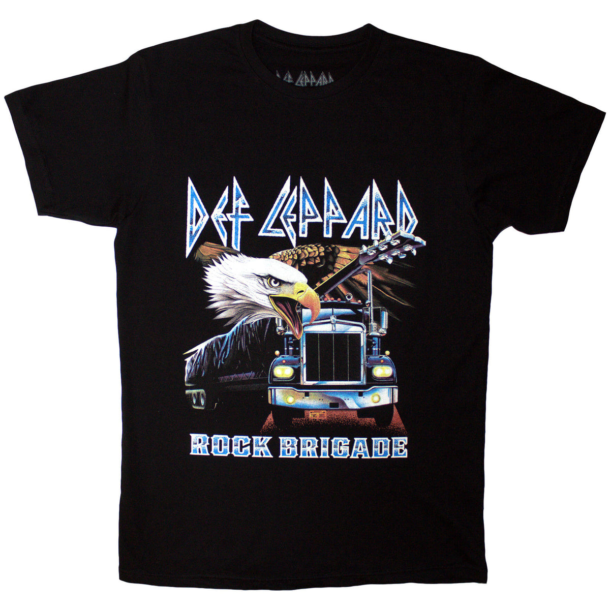 Def Leppard Unisex T-Shirt: Rock Brigade Truck (Black)