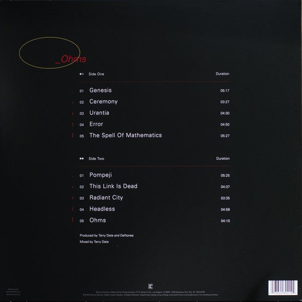 Deftones – Ohms — back cover