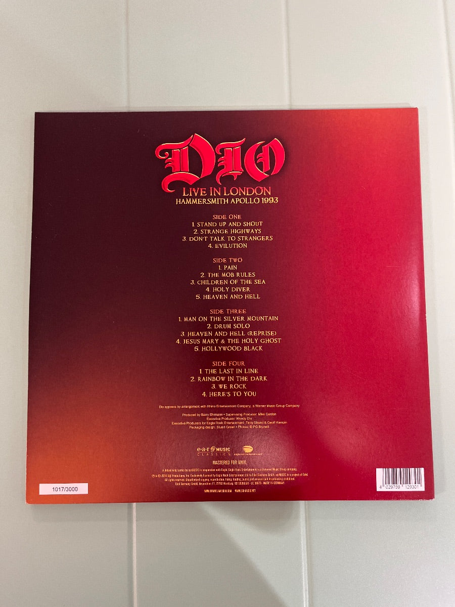 Dio – Live In London Hammersmith Apollo 1993 (NM/NM)