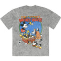 Disney Unisex Stone Wash T-Shirt: Mickey Cat Basket (Grey)
