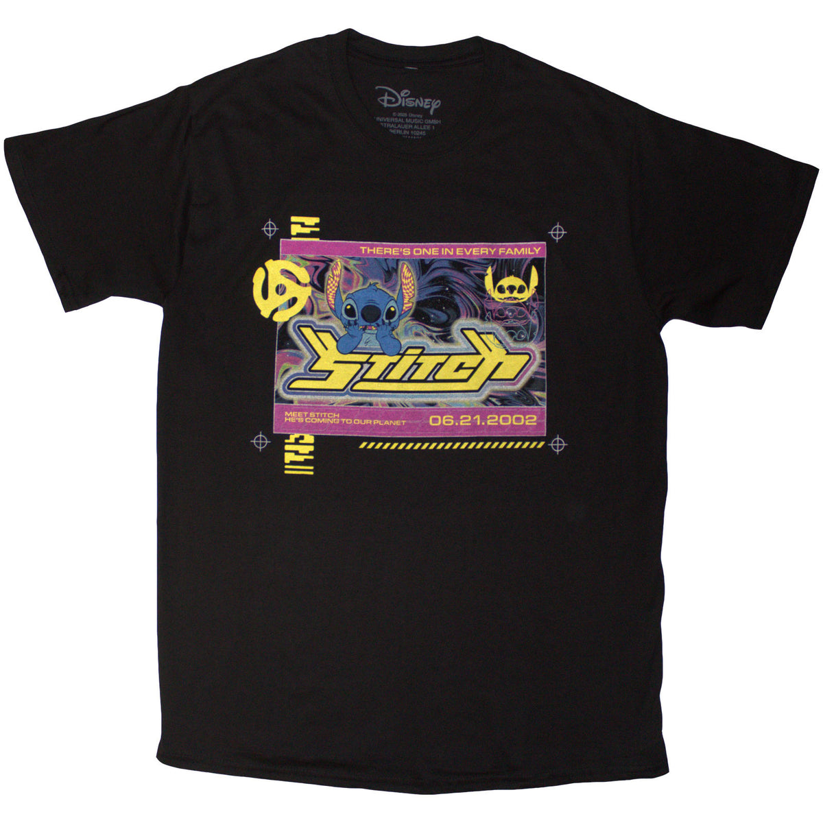 Disney Unisex T-Shirt: Stitch One In Every Family (Black)