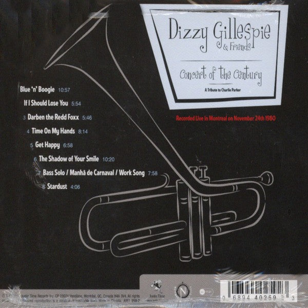 Dizzy Gillespie – Concert of the Century (A Tribute to Charlie Parker) — back cover